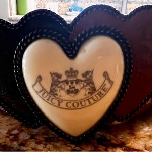 Vintage Juicy Couture Southwest Style Leather Triple Heart Belt, Sm
